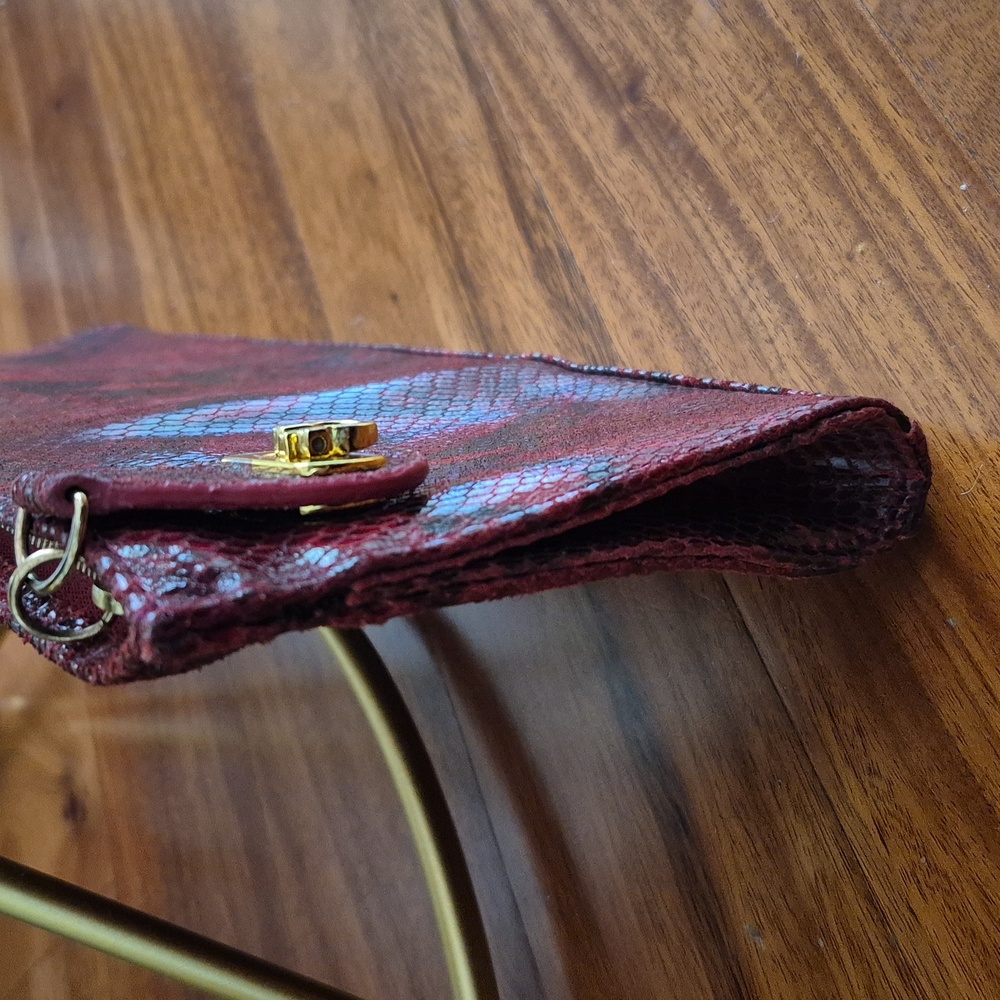 Kate Landry Snake Pattern Leather Clutch - Picture 5 of 11